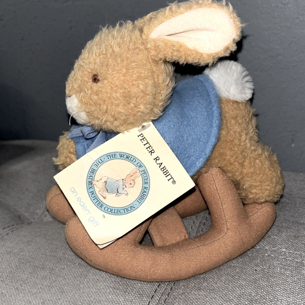 Eden Beatrix Potter Peter Rabbit plush toy 2007, designed as a rocking horse